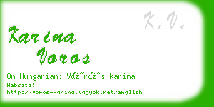karina voros business card